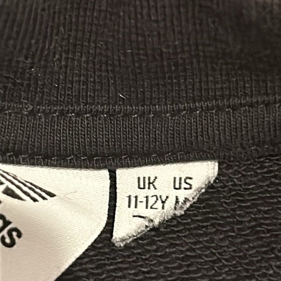 Adidas, Boys, Black Crewneck, Size 11-12 - Picture 3 of 4